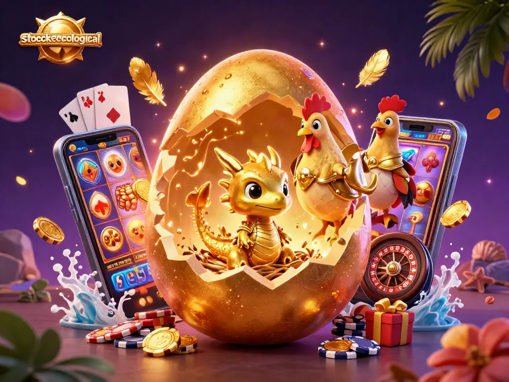 Play thrilling casino games with stoeckerecological's golden dragon amidst poker chips and slot excitement.